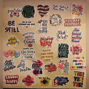 Inspirational Quote Stickers Set - Multicolor 32 pc